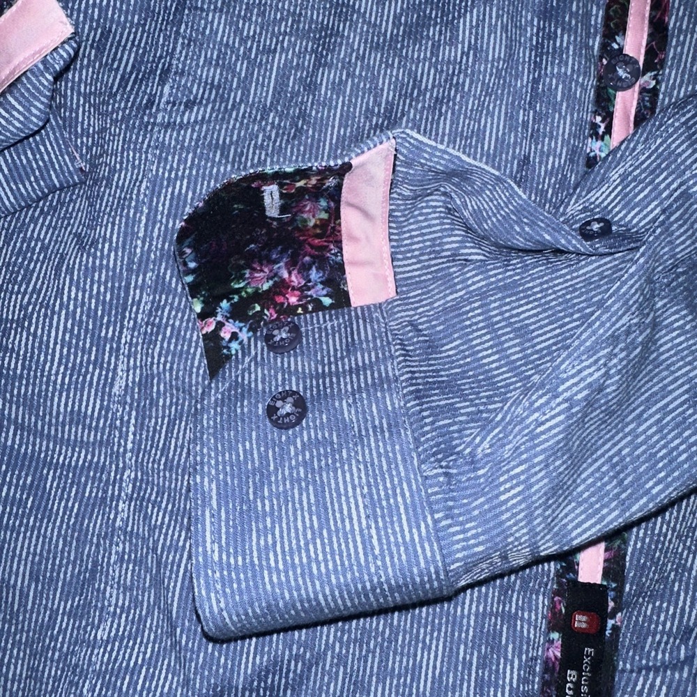 Eight X Men's Slim Fit Floral Paisley W/ Pink And Vibrant Floral Accent Sz XL - Picture 6 of 9
